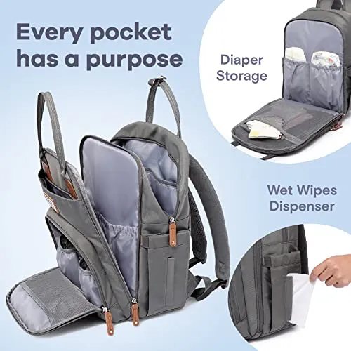 Ruvalino Classic Diaper Bag Backpack - Iron Gray