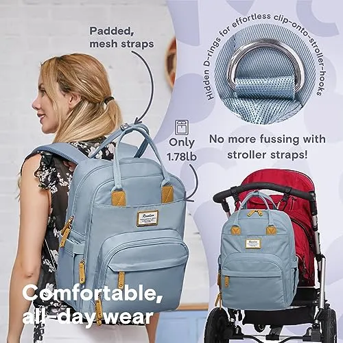 Ruvalino Classic Diaper Bag Backpack - Sky Blue