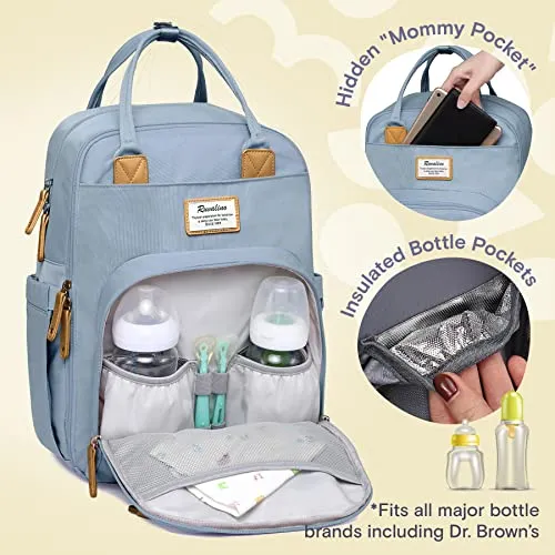 Ruvalino Classic Diaper Bag Backpack - Sky Blue