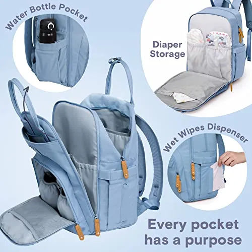 Ruvalino Classic Diaper Bag Backpack - Sky Blue