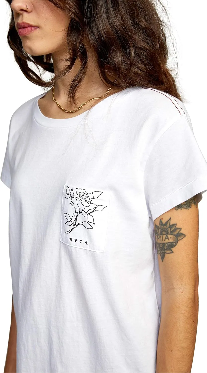 RVCA Women's Red Stitch Short Sleeve Graphic Tee Shirt