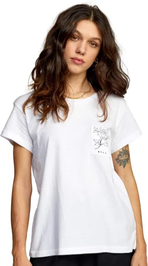 RVCA Women's Red Stitch Short Sleeve Graphic Tee Shirt