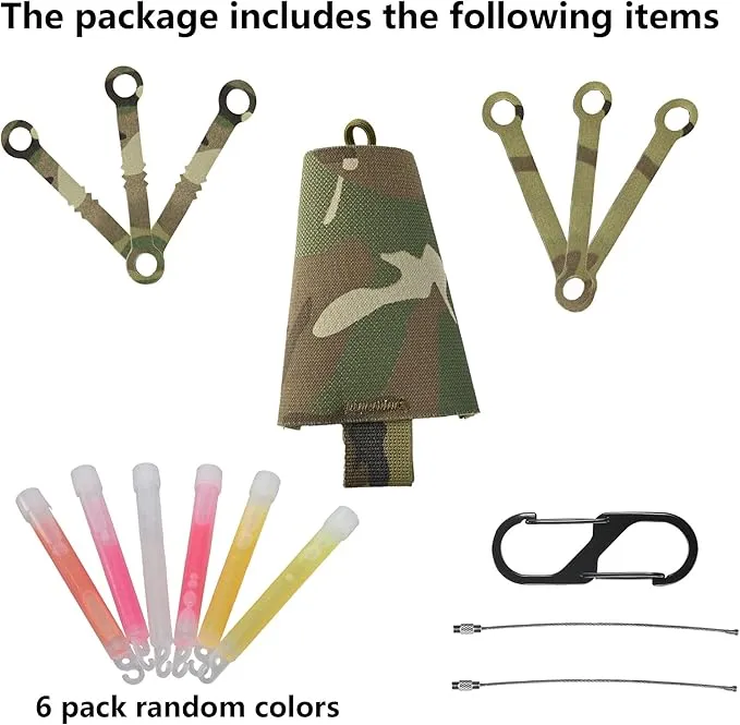 SABADO Tactical Chem Lights with Holders and Carabiner Clip, 6 Ultra Bright Glow Sticks with 12 Hour Duration for Camping Fishing and Hunting