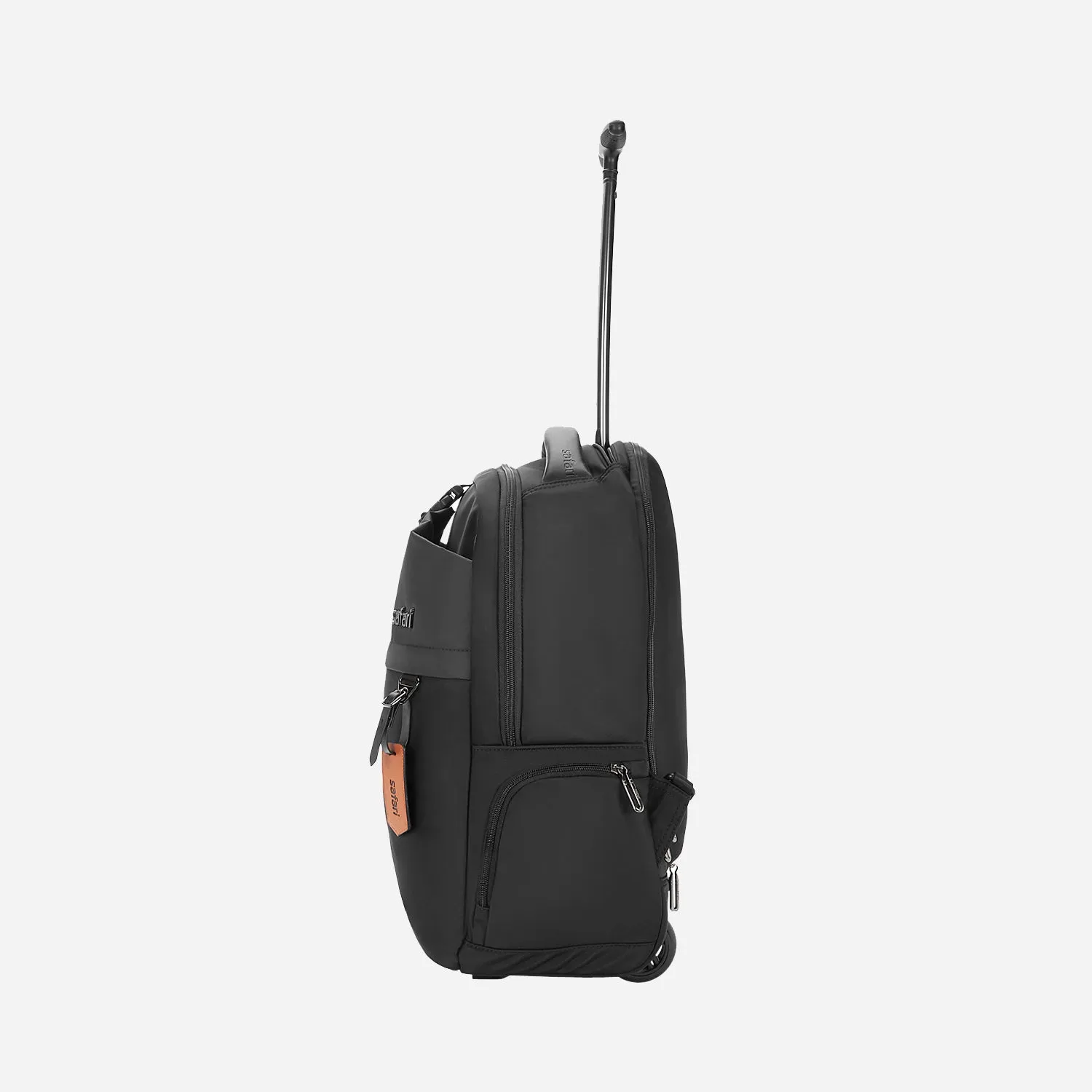 Safari Trooper 20L Black Travel Backpack with Trolley Bag