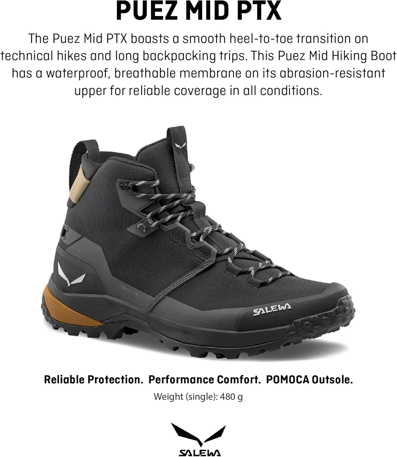 Salewa Men's Puez 2 Mid Powertex Boots - Waterproof Hiking & Trekking Boot
