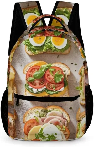 Sandwich Encyclopedia Travel Backpack for Women Men Laptop Backpack Casual Daypack for Hiking Computer Bag