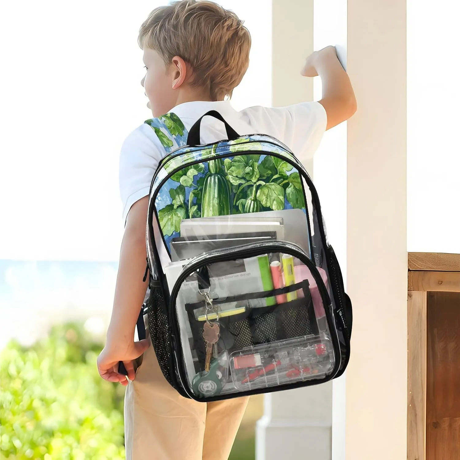 School Backpack Clear Clear Backpack For Boys See Through Transparent Heavy Duty Back Pack Zucchini Genesis Style