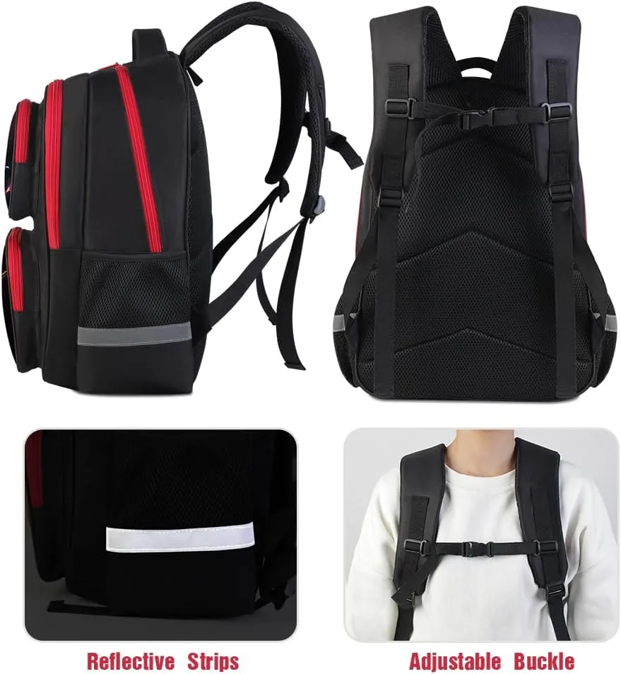 School Backpack For Boys Girls Backpack For Kids Toddler Teens Elementary Middle School 17 inch Boys Backpacks Ages 6-18 Travel Book bag with Chest Strap Gorilla Pattern
