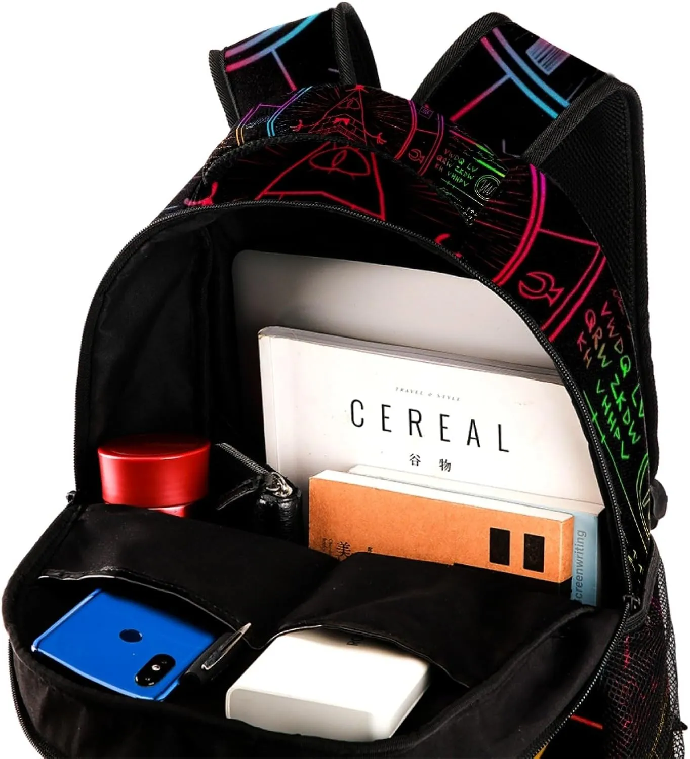 School Backpack for Girls Boys, Bill Cipher Wheel Elementary School Bags Lightweight Travel Rucksack Laptop Backpacks