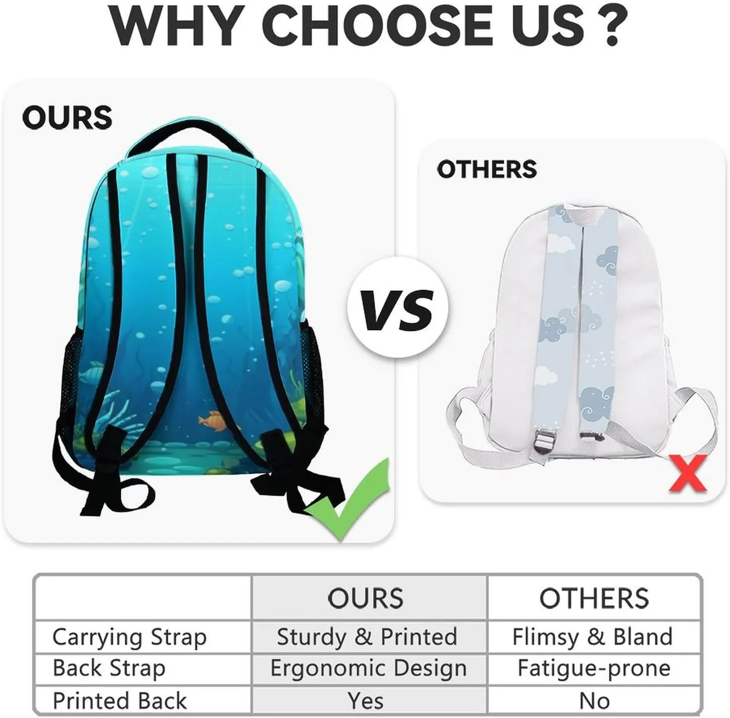 School Backpack for Teen Girls - 17 Inch Blue Turtle Backpacks - Cartoon Lightweight Durable Bookbag for Kids