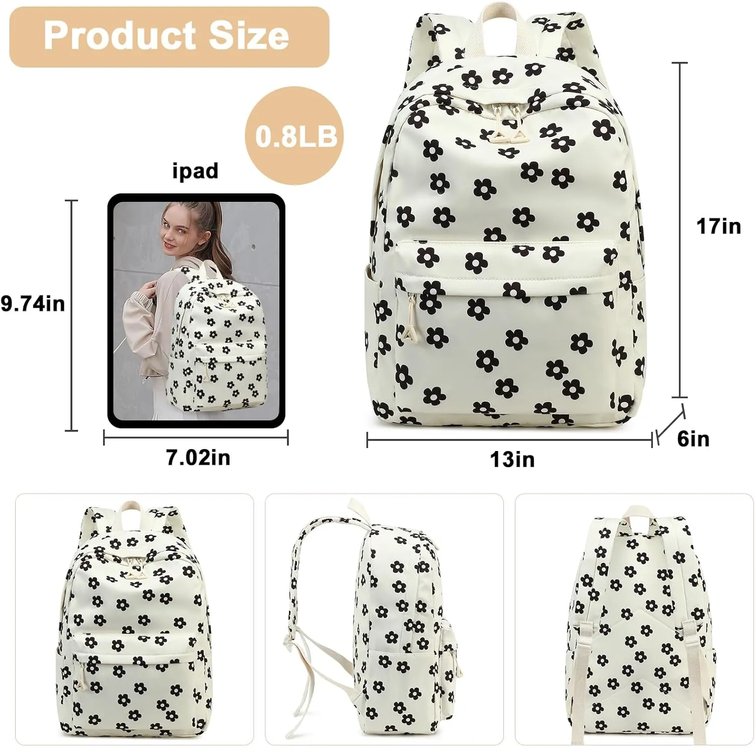 School Backpack for Teen Girls Women Laptop Backpack College Bookbags Middle School Travel Work Commuter Back Pack