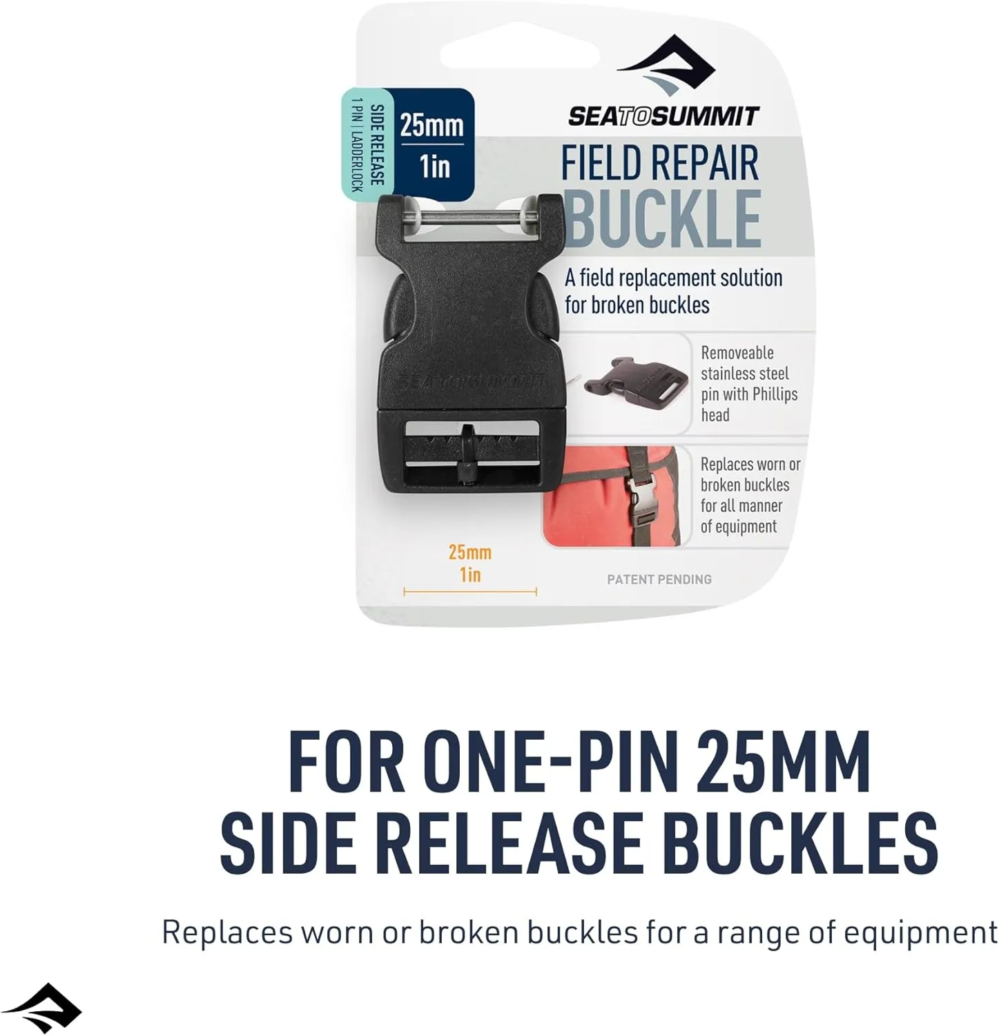 Sea to Summit Field Repair Buckle - Side Release, 1 Pin, 3-pack