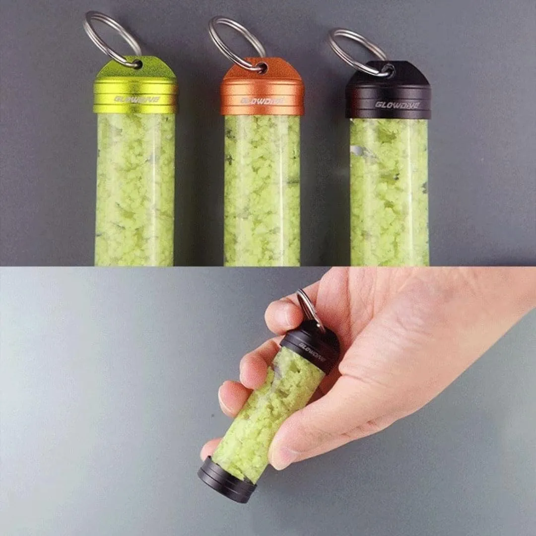 Self Luminous Tubes Keychain Glow-in-the-Dark Pendant for Diving, Nighttime Dog Walking Lighting Keychain EDC Gear