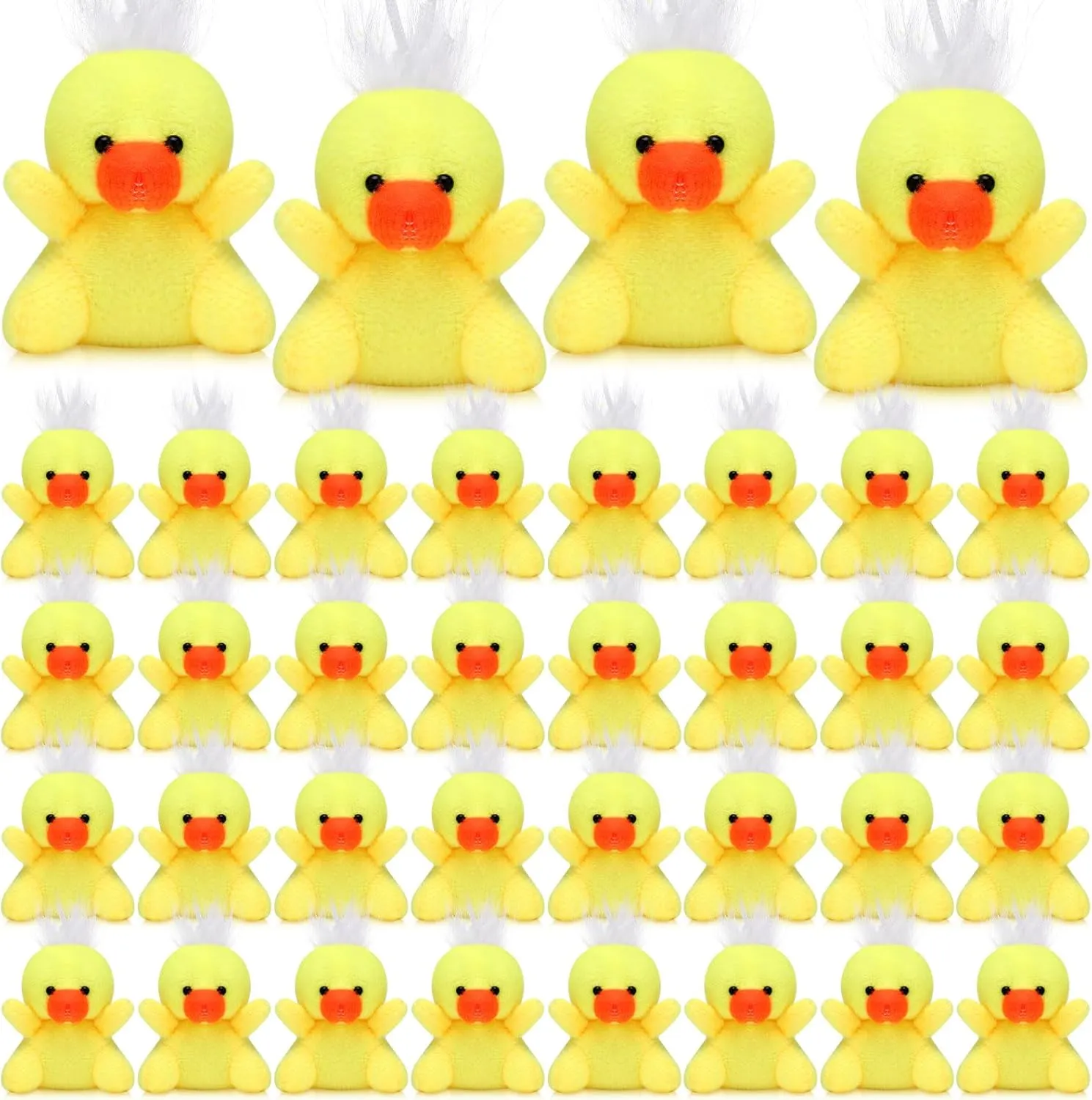 Shappy 50 Pcs Mini Animal Plush Toys Small Stuffed Animals Bulk Cute Tiny Plushies Keychains for Gift Party Carnival Prize(Duck)