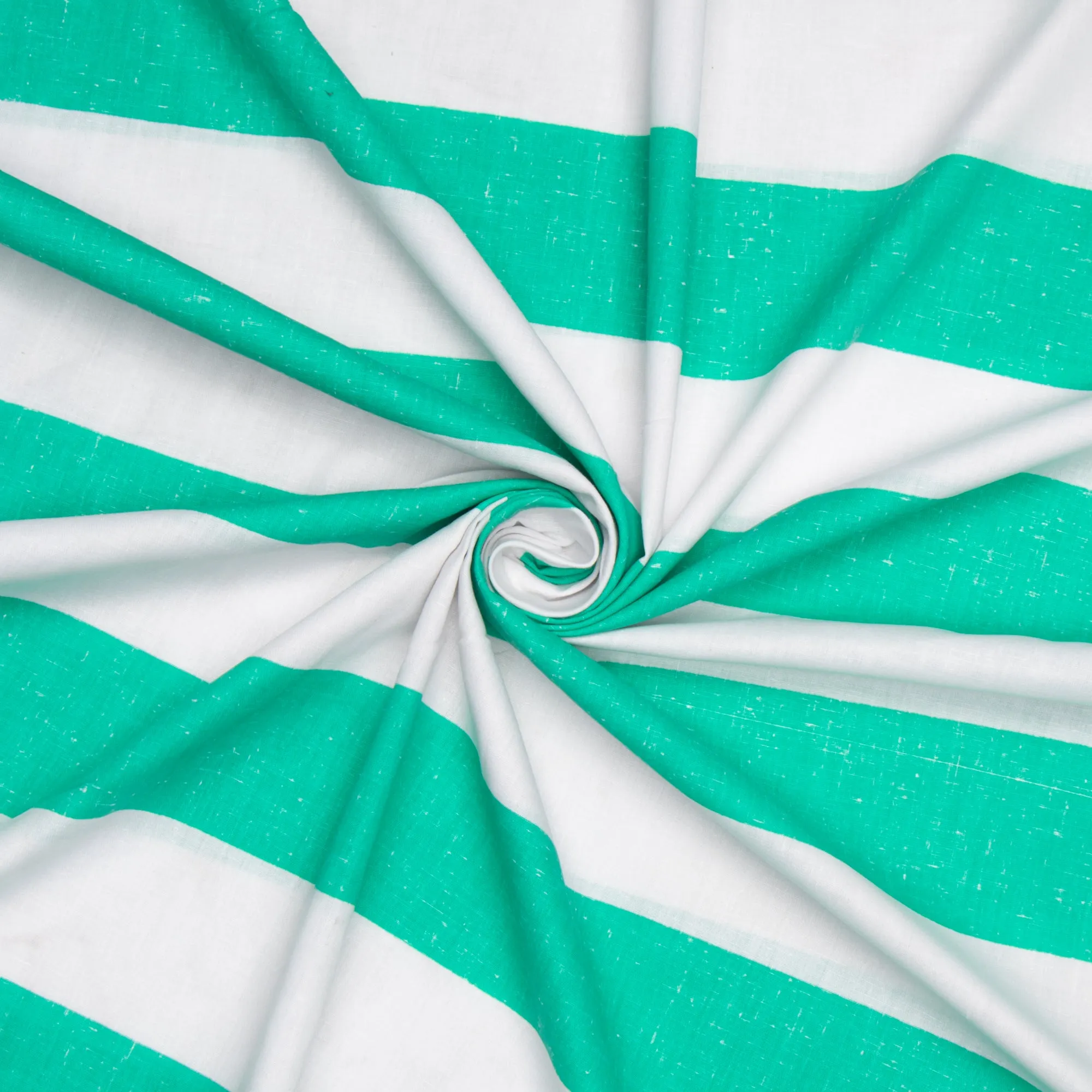 Sheeting Poly Cotton Green/White Stripe 240cm