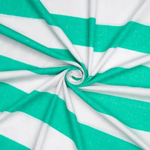 Sheeting Poly Cotton Green/White Stripe 240cm