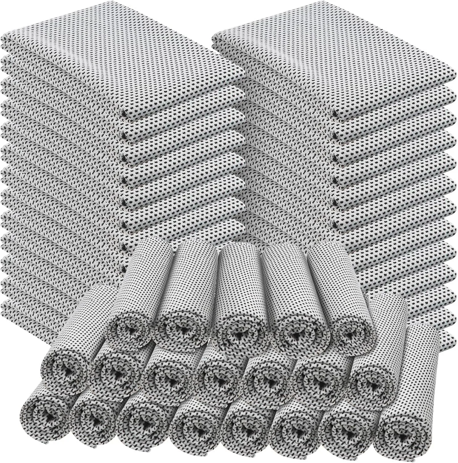 Shellwei 50 Pcs Cooling Towel 40 x 12 Inch Microfiber Workout Towels Breathable Chilly Towel Ice Cool Cold Towels Bulk Fast Drying Absorbent Sweat Rag for Neck Yoga Sports Golf Gym