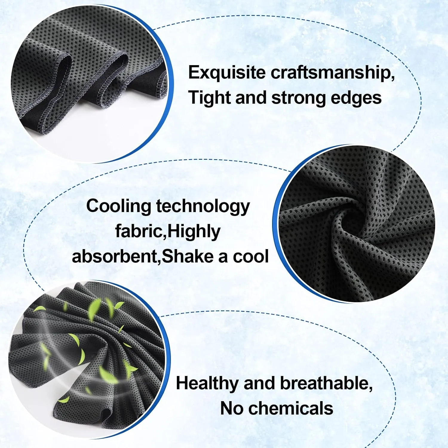 Shellwei 50 Pcs Cooling Towel 40 x 12 Inch Microfiber Workout Towels Breathable Chilly Towel Ice Cool Cold Towels Bulk Fast Drying Absorbent Sweat Rag for Neck Yoga Sports Golf Gym