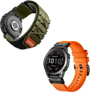 Silicone Band   Tactical Rugged Nylon Band Compatible with Garmin Fenix 6 Band