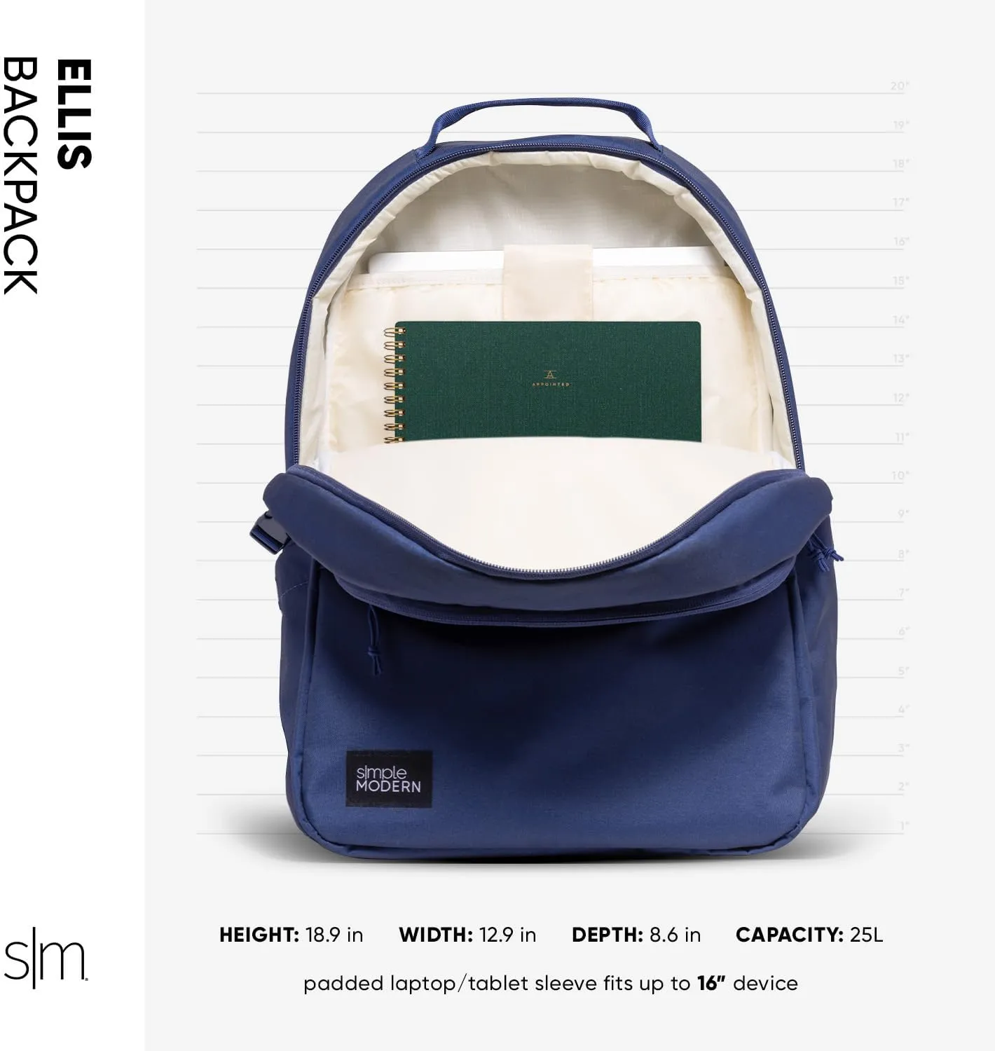 Simple Modern Ellis Backpack for School | Elementary Middle and High School Bookbag for Kids and Teens | Girls and Boys | Midnight Black