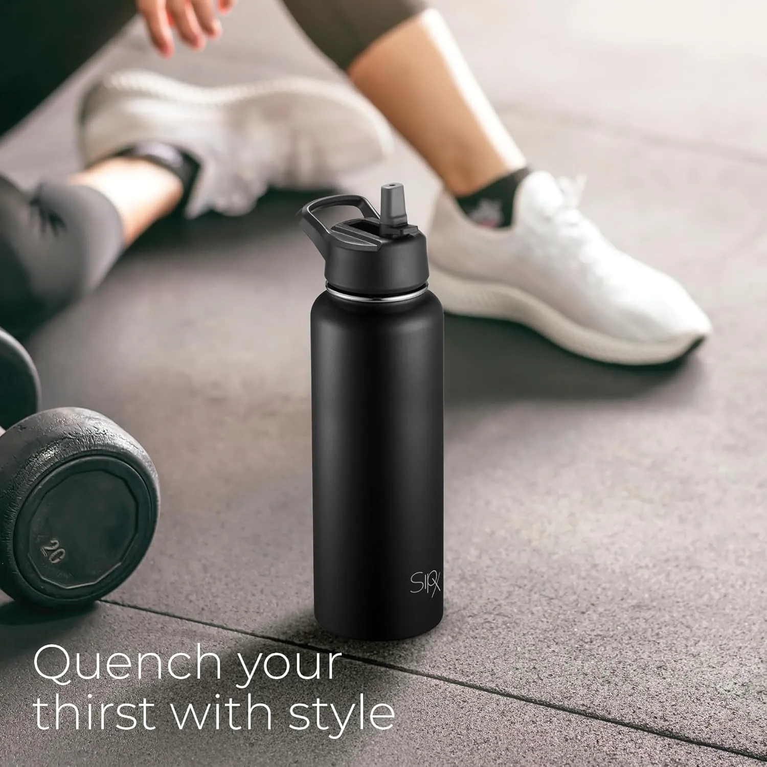 SipX™ Triple-Insulated Stainless Steel Water Bottle 40oz. With 3 Lids, BPA-Free Reusable Insulated Water Bottle Keeps Cold 24 Hours, Metal Water Bottle Made Of Sustainable Material For Hiking & Biking