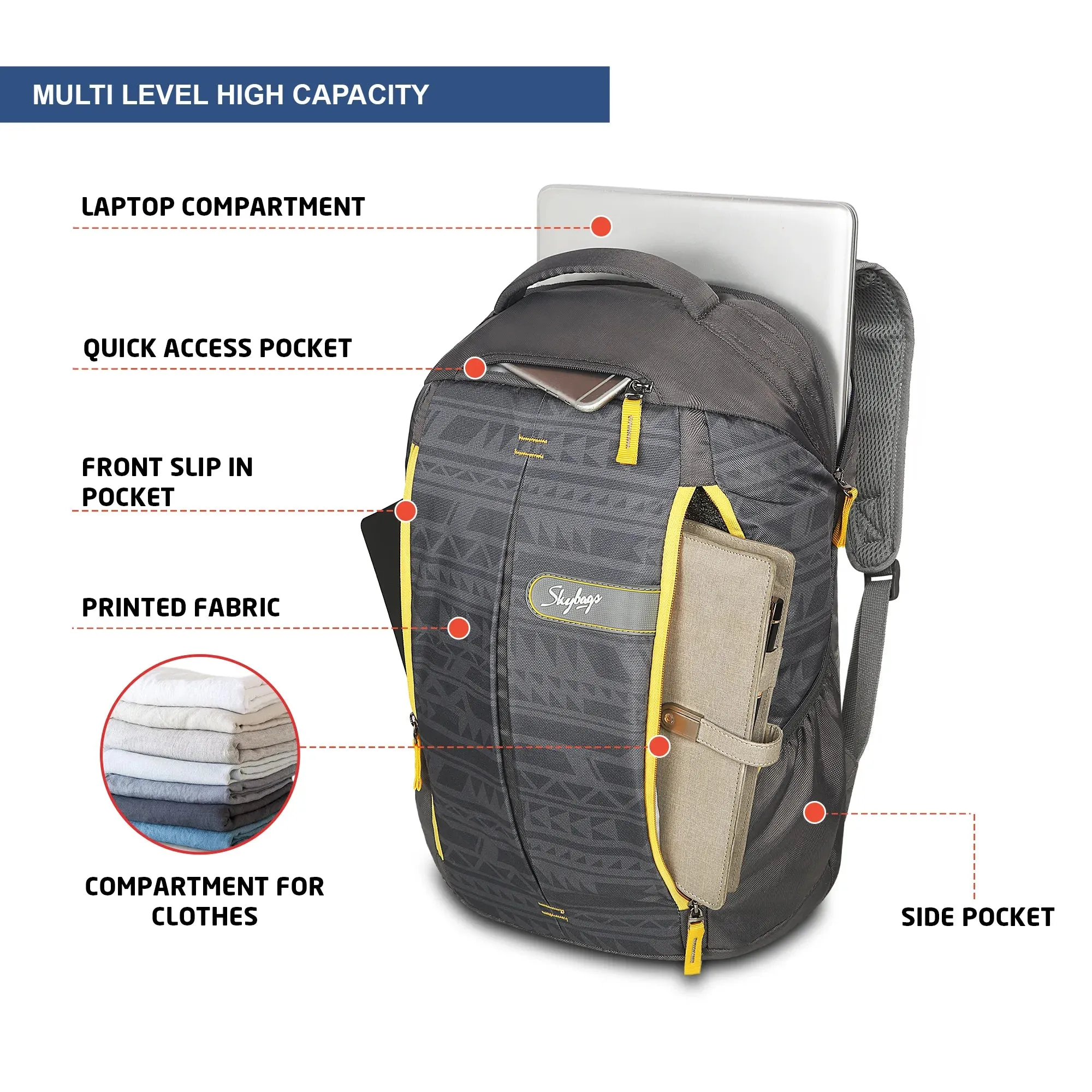 Skybags Offroader NX Laptop Backpack Grey