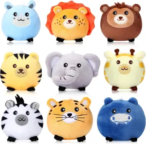 Skylety 9 Pcs Mini Plush Animals Toys Bulk 3.15 Inch Cute Soft Small Stuffed Animal Plush Keychain for Kids Goodie Bag Fillers Birthday Classroom School Prizes Festival Party Favors(Forest Animals)