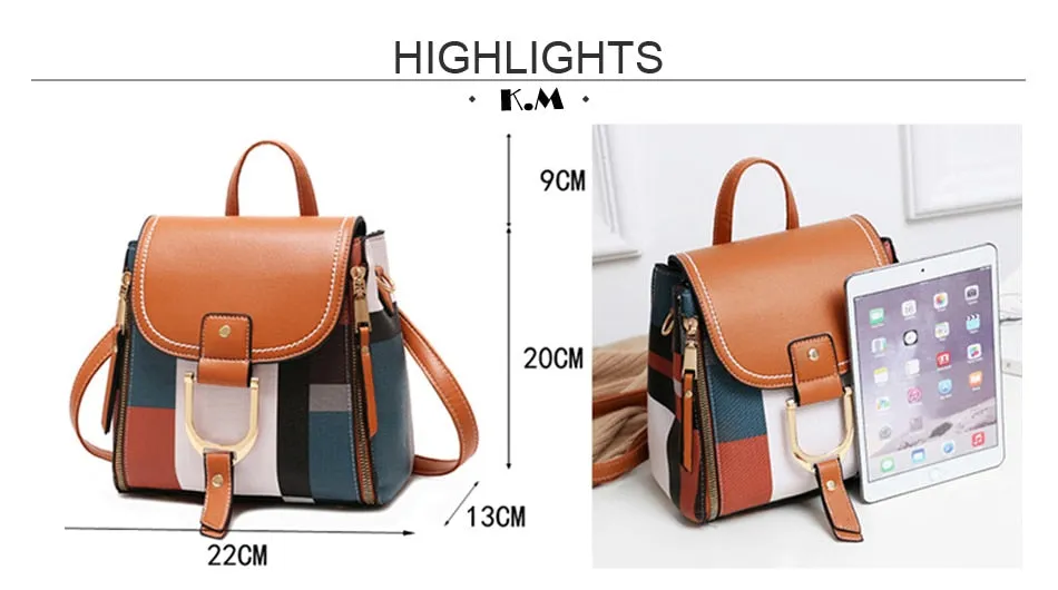 Soft Touch Multi-Function Small Backpack