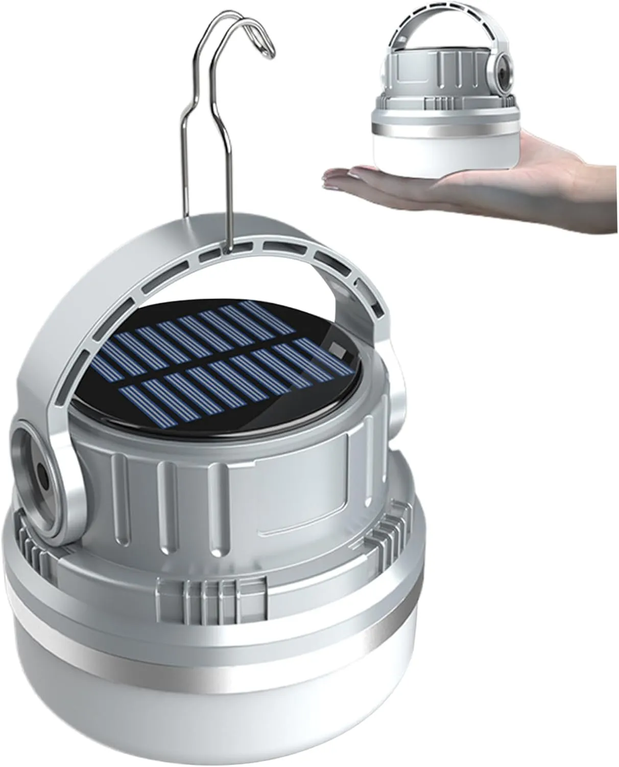 Solar Camping Lights 6 Brightness Camping Lantern Portable Tent Light with Hook ＆ Power Display Waterproof ＆ Rechargeable Led Camp Light for Outage, Hurricane, Emergency Solar Camping Lights