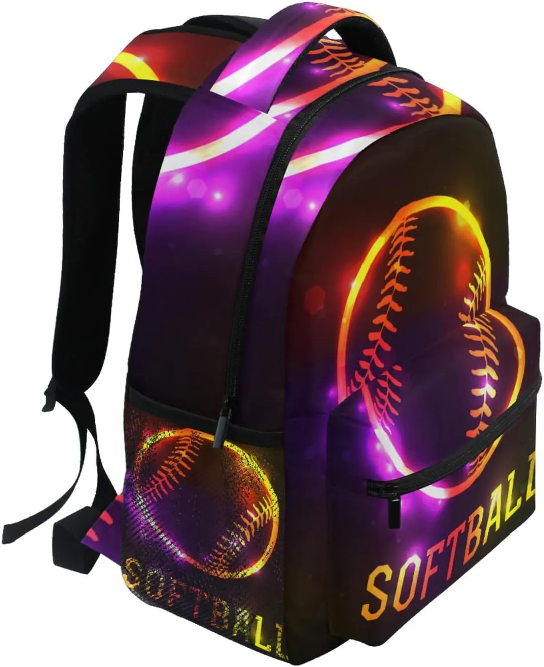 Sparkling Sport Softball Boys Girls Kids School Backpacks Bookbag, Elementary School Bag Travel Backpack Daypack