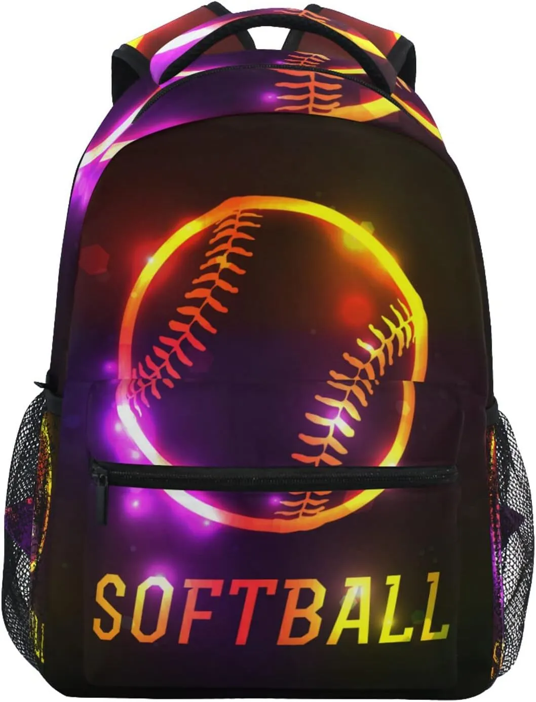 Sparkling Sport Softball Boys Girls Kids School Backpacks Bookbag, Elementary School Bag Travel Backpack Daypack