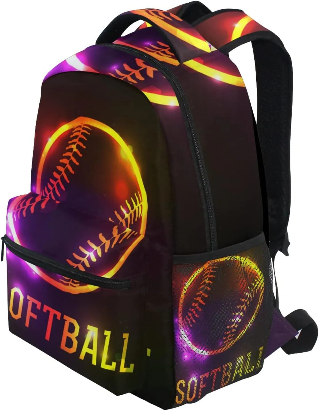 Sparkling Sport Softball Boys Girls Kids School Backpacks Bookbag, Elementary School Bag Travel Backpack Daypack