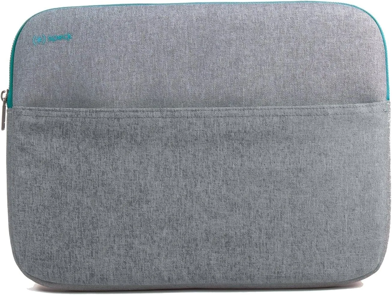 Speck Transfer Pro-Pocket Universal 15-16 Inch Laptop Sleeve with Front Pocket - Durable Protective Case for Laptops and Tablets - Compatible with MacBook Computers - Sweater Grey/Biscay Teal
