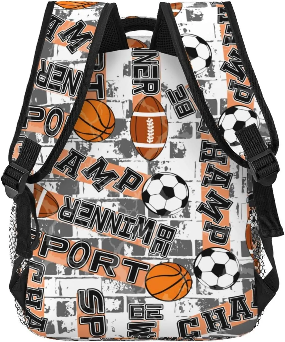 Sport Balls Football Champ Be Winner Backpacks 15 Inch Laptop Backpack Multipurpose Double Shoulder Bag For Men Women Gifts