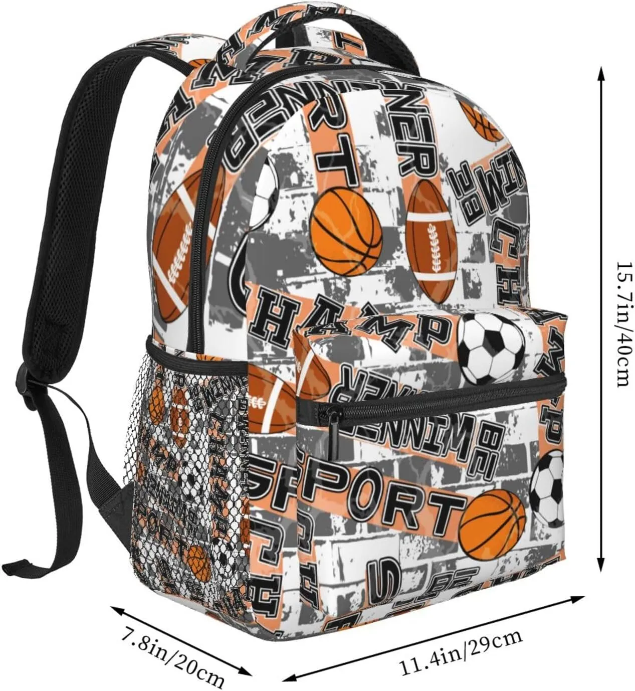 Sport Balls Football Champ Be Winner Backpacks 15 Inch Laptop Backpack Multipurpose Double Shoulder Bag For Men Women Gifts