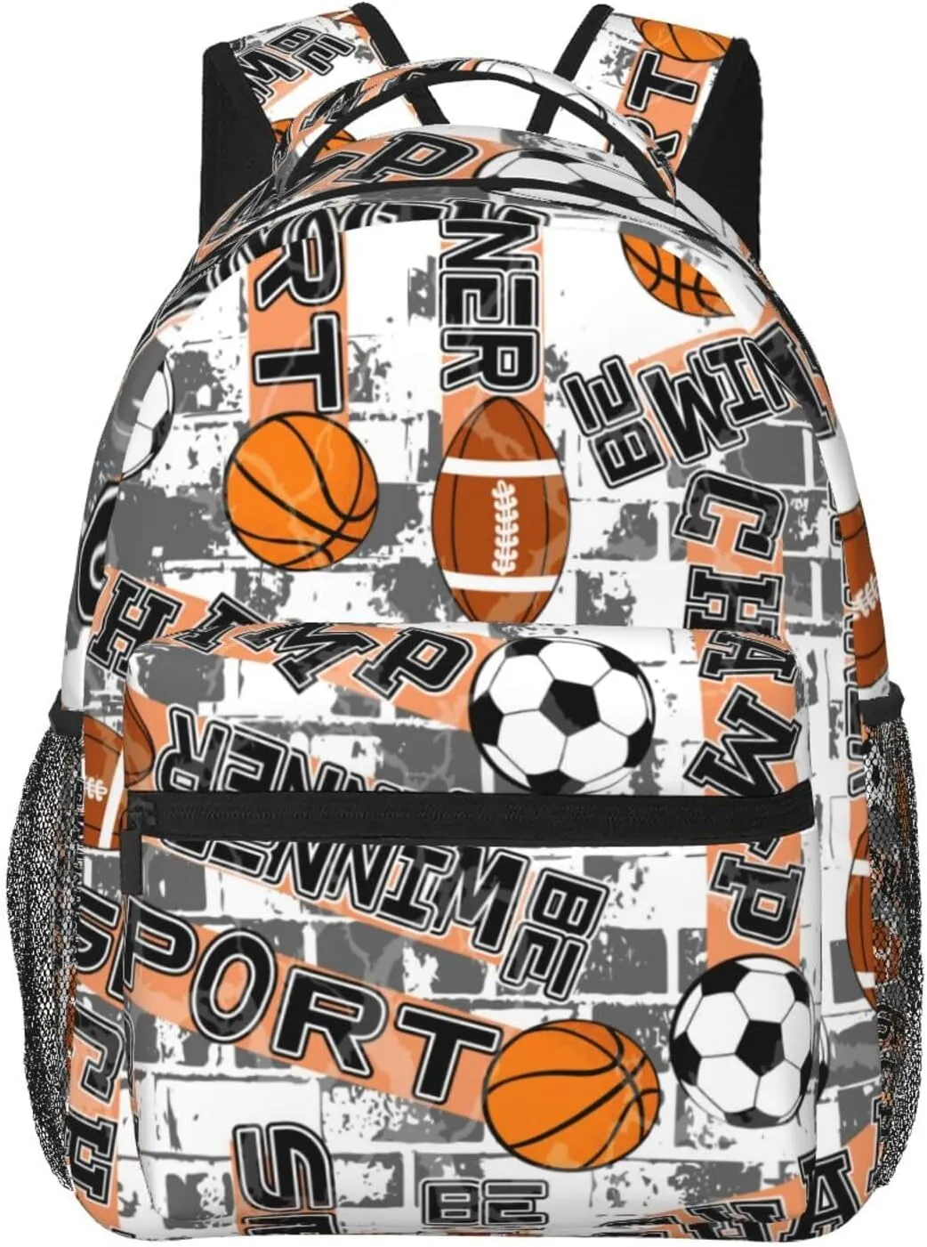 Sport Balls Football Champ Be Winner Backpacks 15 Inch Laptop Backpack Multipurpose Double Shoulder Bag For Men Women Gifts