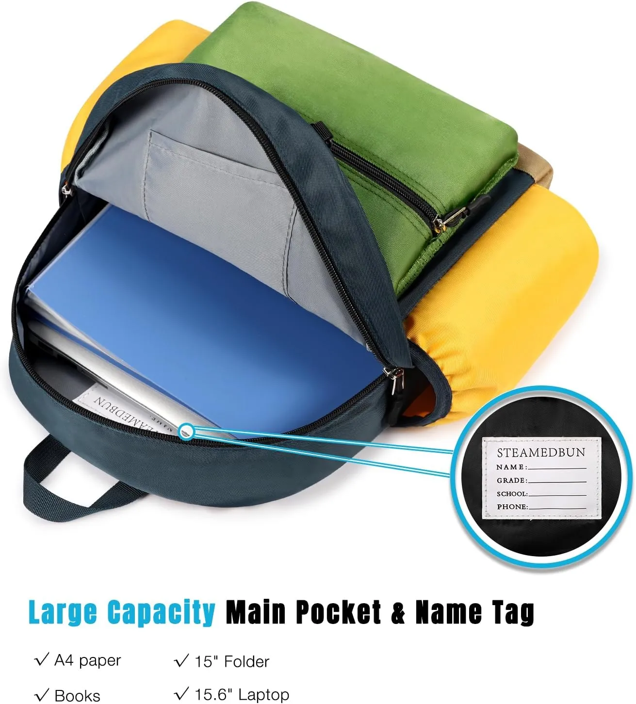 STEAMEDBUN Toddler Backpack for Boys 2-4: Kids Backpack for Preschool Kindergarten - Boys Backpacks for Elementary 4-6
