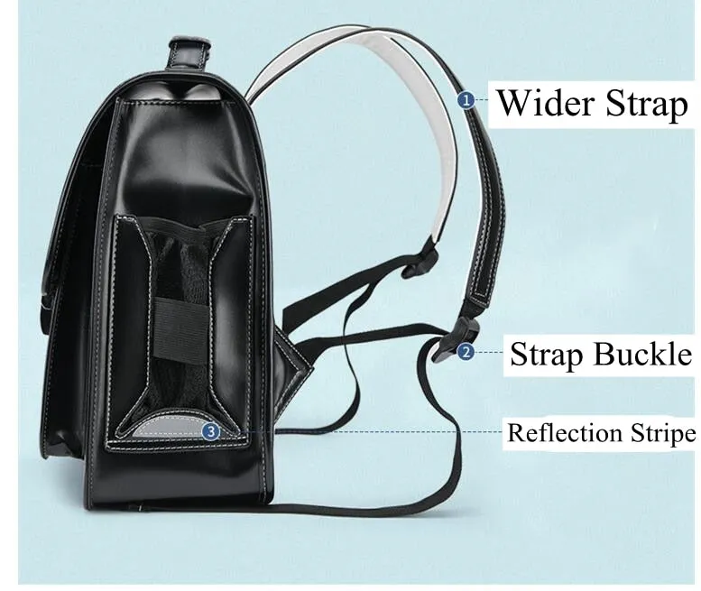 Steel Buckle Leather Japanese Backpacks