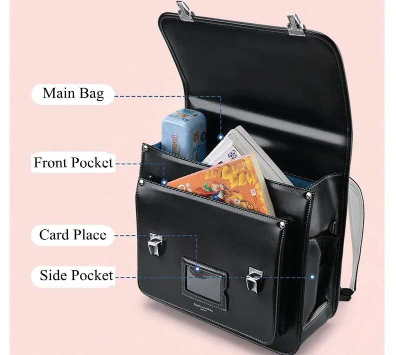 Steel Buckle Leather Japanese Backpacks