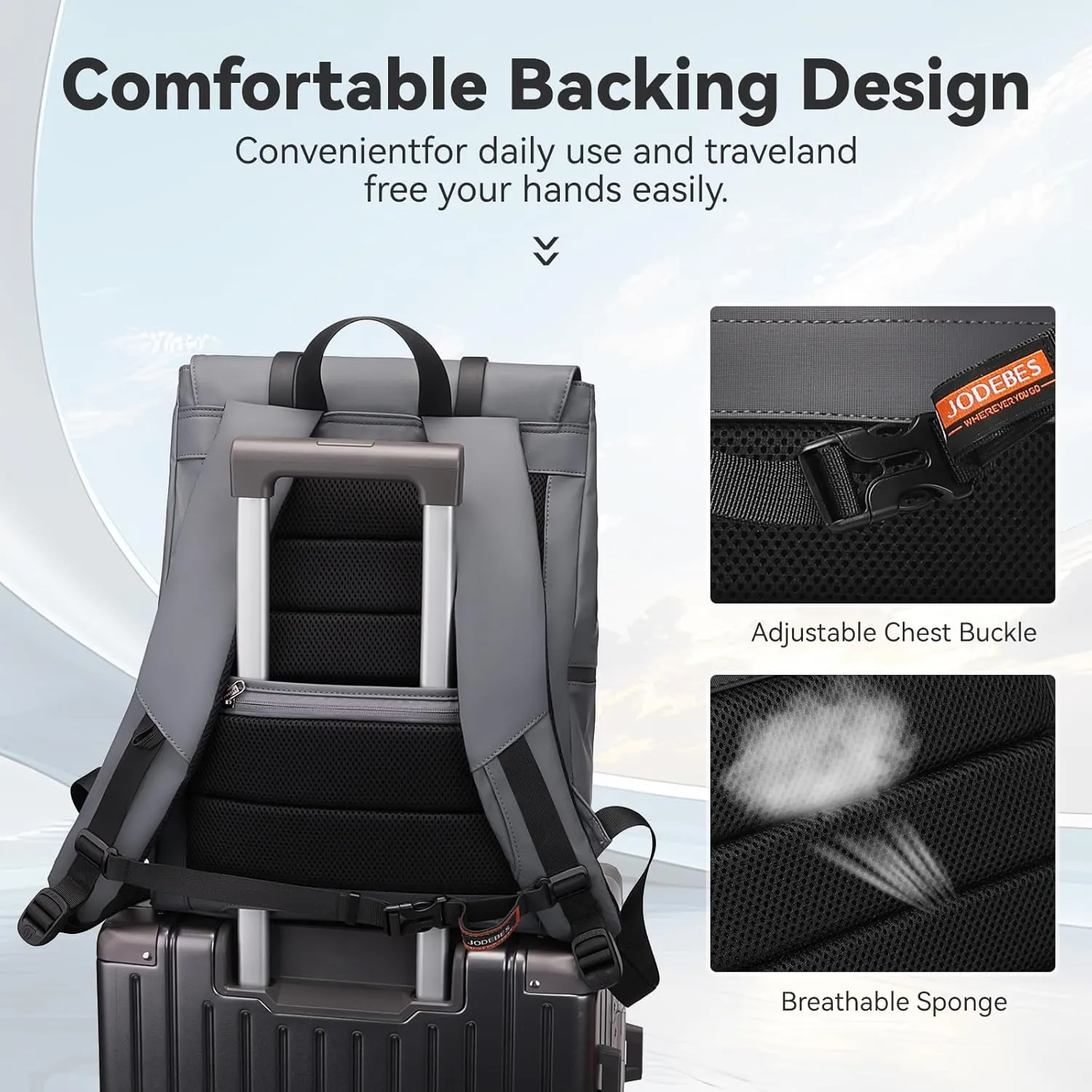 SUN EIGHT 17.3 Inch Laptop Backpack for Men Women,Water-Resistant Travel Backpack with Tablet Sleeve,Stylish Business Work Bag,Casual Backpacks