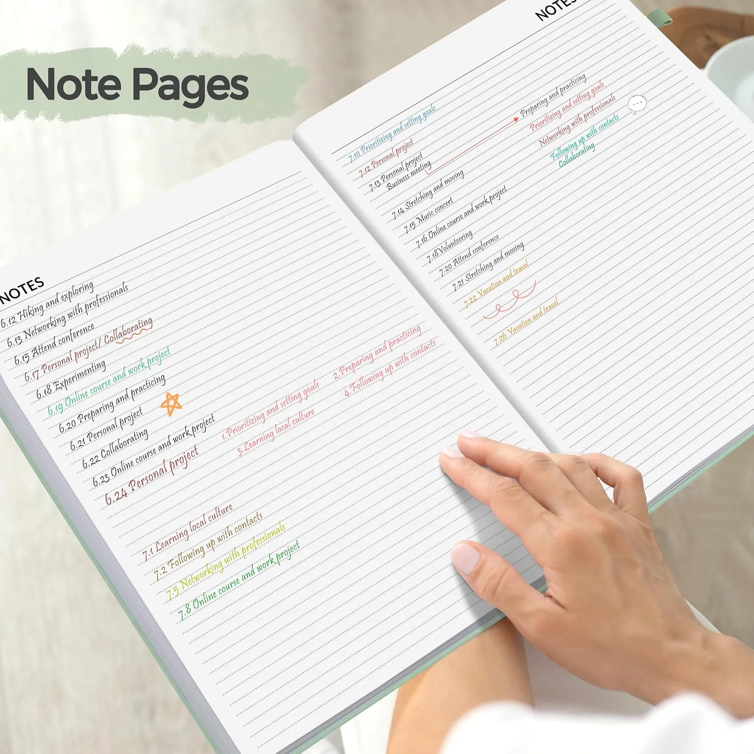 SUNEE 2025 Weekly & Monthly Hardcover Planner 8" x 11" - 12 Month (January 2025 - December 2025), Small Hardcover Planner, Pocket, Notes, 100 GSM Paper, Sage Green