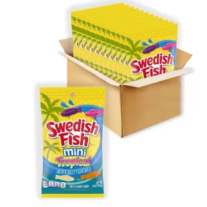 SWEDISH FISH Mini Tropical Soft & Chewy Candy, Bulk Candy, 12 - 8 oz Bags