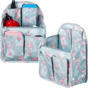 Sweetude 2 Pcs Mini Backpack Organizer Insert Flamingo 7.87" l x 4.72" w x 11.02" h,waterproof Nylon,light and Durable,shoulder Bag Divider,fits Small Backpacks
