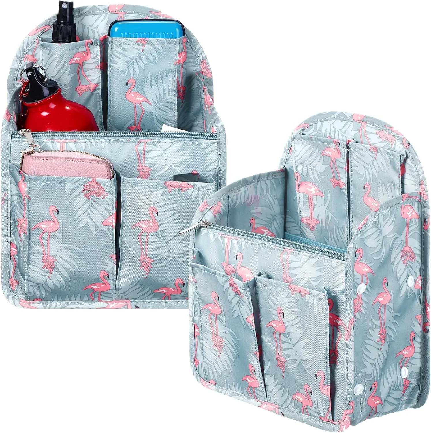 Sweetude 2 Pcs Mini Backpack Organizer Insert Flamingo 7.87" l x 4.72" w x 11.02" h,waterproof Nylon,light and Durable,shoulder Bag Divider,fits Small Backpacks