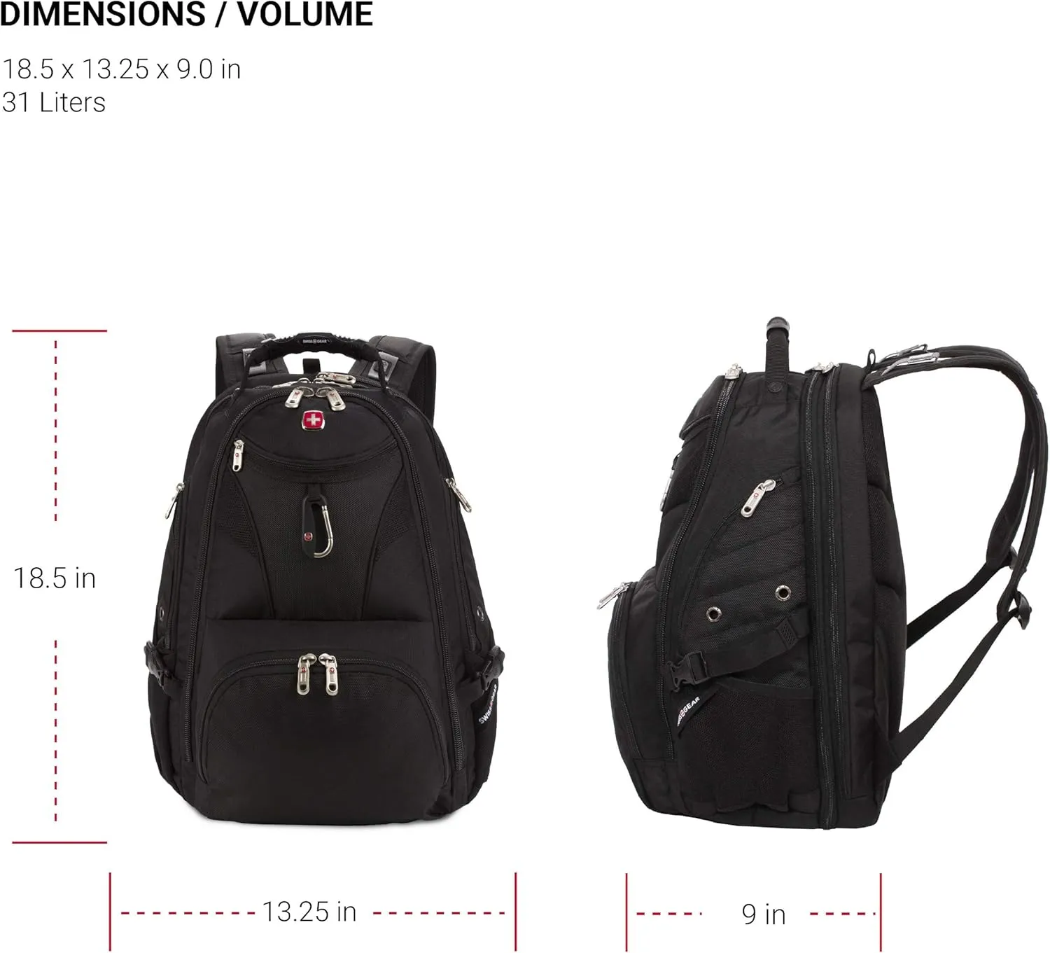 SwissGear 5977 ScanSmart Laptop Backpack, Black, 17-Inch