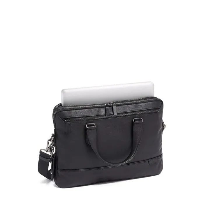 T U M I Harrison Sycamore Slim Brief Leather - Black