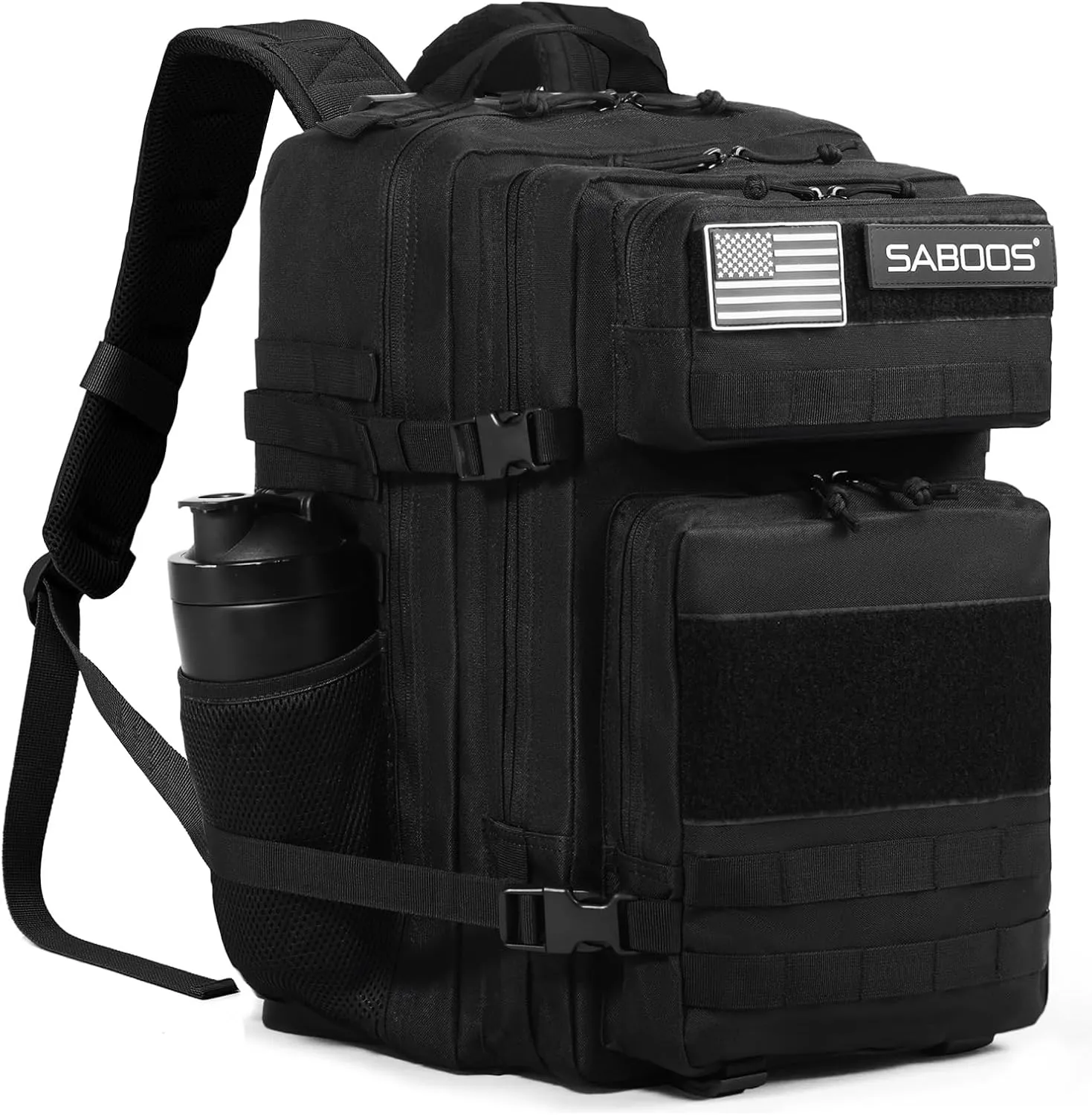 Tactical Backpack 25L Military Backpacks for Men Gym Backpack Camping Hiking Daily Work Fitness Rucksack Black