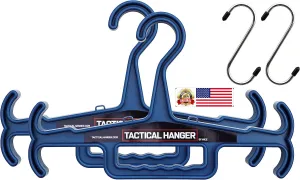 Tactical Hanger by HICE | Set of 2 | Original Heavy Duty Standard Hanger | 200 lb Load Capacity | Durable High Impact Resin | Body Armor, Police, Military Gear, Scuba, Survival Equipment (Navy Blue)