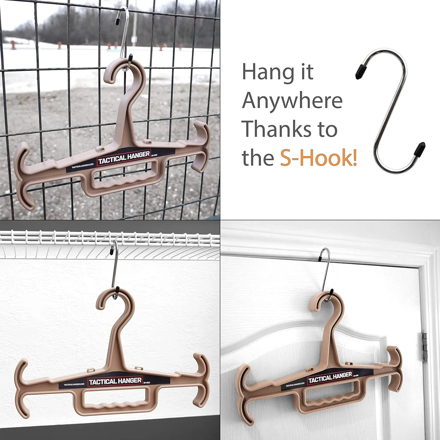 Tactical Hanger by HICE | Set of 2 | Original Heavy Duty Standard Hanger | 200 lb Load Capacity | Durable High Impact Resin | Body Armor, Police, Military Gear, Scuba, Survival Equipment (Navy Blue)