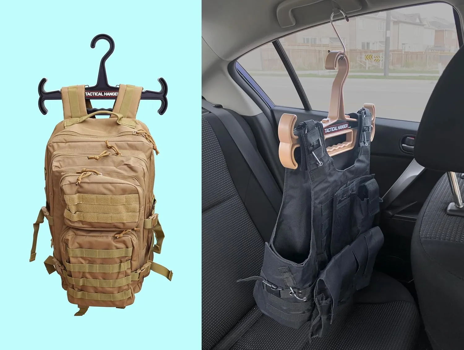 Tactical Hanger by HICE | Set of 2 | Original Heavy Duty Standard Hanger | 200 lb Load Capacity | Durable High Impact Resin | Body Armor, Police, Military Gear, Scuba, Survival Equipment (Navy Blue)
